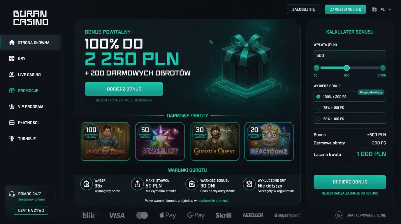 Bonus powitalny z darmowymi spinami i kalkulatorem wartości